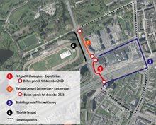 Fietspad Vrijheidsplein dicht