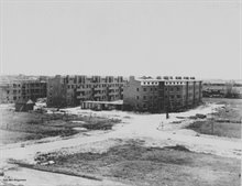 Groningen, Snelliusstraat,zicht richting zuiden, latere ring, begin 1953