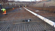 december 2017: Voorbereidingen voor het storten van de vloer van de Helperzoomtunnel.