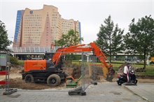 Verleggen riolering in de Donderslaan bij het Vrijheidsplein.