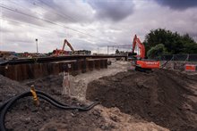 Grondwerkzaamheden bij de Helperzoomtunnel