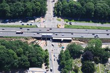 Bij de Hereweg leggen we een tijdelijk viaduct aan, tegen de ringweg aan.