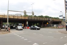 8. Het tijdelijke viaduct over de Hereweg.