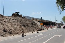 2. De tijdelijke weg ter hoogte van de Hereweg.