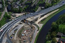 25 april 2019: Het oude viaduct over de Brailleweg is gesloopt. Foto: Rijkswaterstaat.