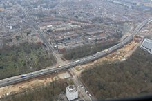 Overzichtsfoto bouwkuip verdiepte ligging ter hoogte van de Hereweg