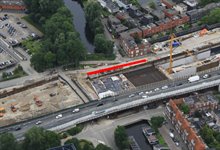 20220908 luchtfoto lokantie intrillen damwandplanken kabelkanaal HL Wichersstraat