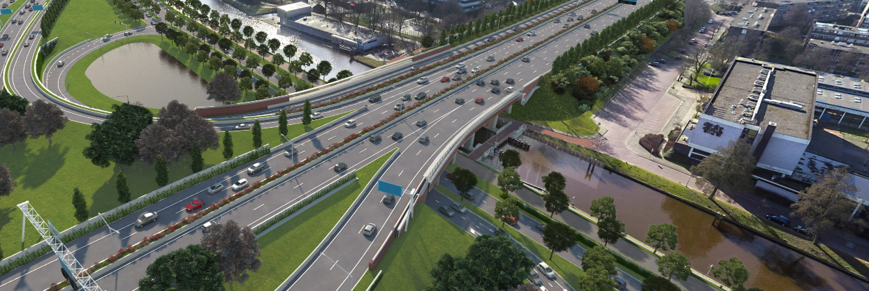 Impressie van de toekomstige Julianabrug. Dit is een vaste brug.