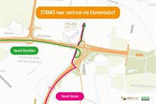 Straks naar centrum via Emmaviaduct