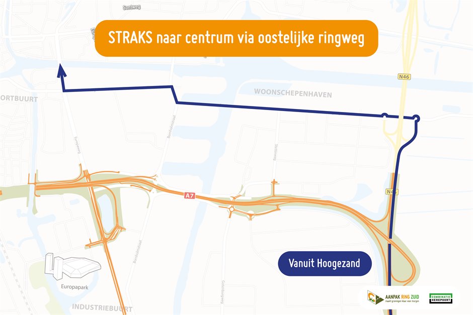 Straks naar centrum via oostelijke ringweg