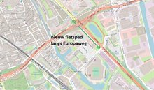 20230224 plattegrond fietspad westzijde Europaweg tot Boumaboulevard