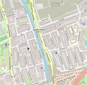 De Brailleweg verleggen we richting het westen en sluiten we dan aan op het Emmaviaduct. Foto: OpenStreetMap