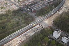 Werkzaamheden in beeld vanuit de lucht