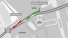 20230426 nieuwe oprit Bornholmstraat en afsluiting oprit Europaweg