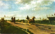 1880 paardenrennen korreweg - schilderij Otto Eerelman
